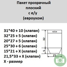 Пакет прозрачный с евровырубкой
